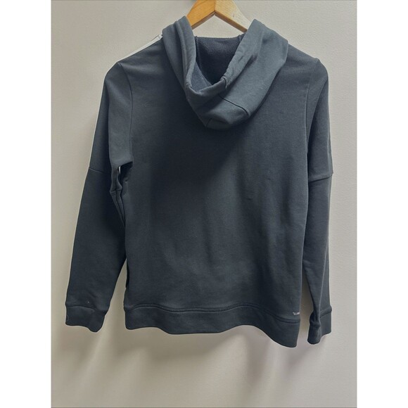 Adidas Sweater Women's Small Black Pullover Hoodie Sweatshirt Pockets Ladies EUC - Picture 2 of 5